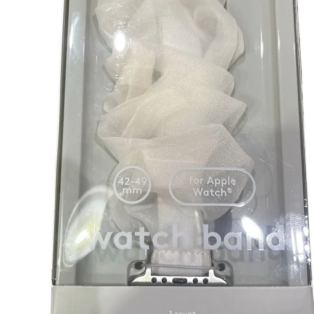 Heyday Apple‎ Watch Band White Fabric Ruffle 42-49MM NEW